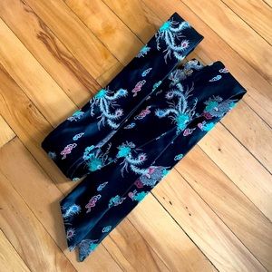 Dragon & Peacock Silk Obi / Tie
